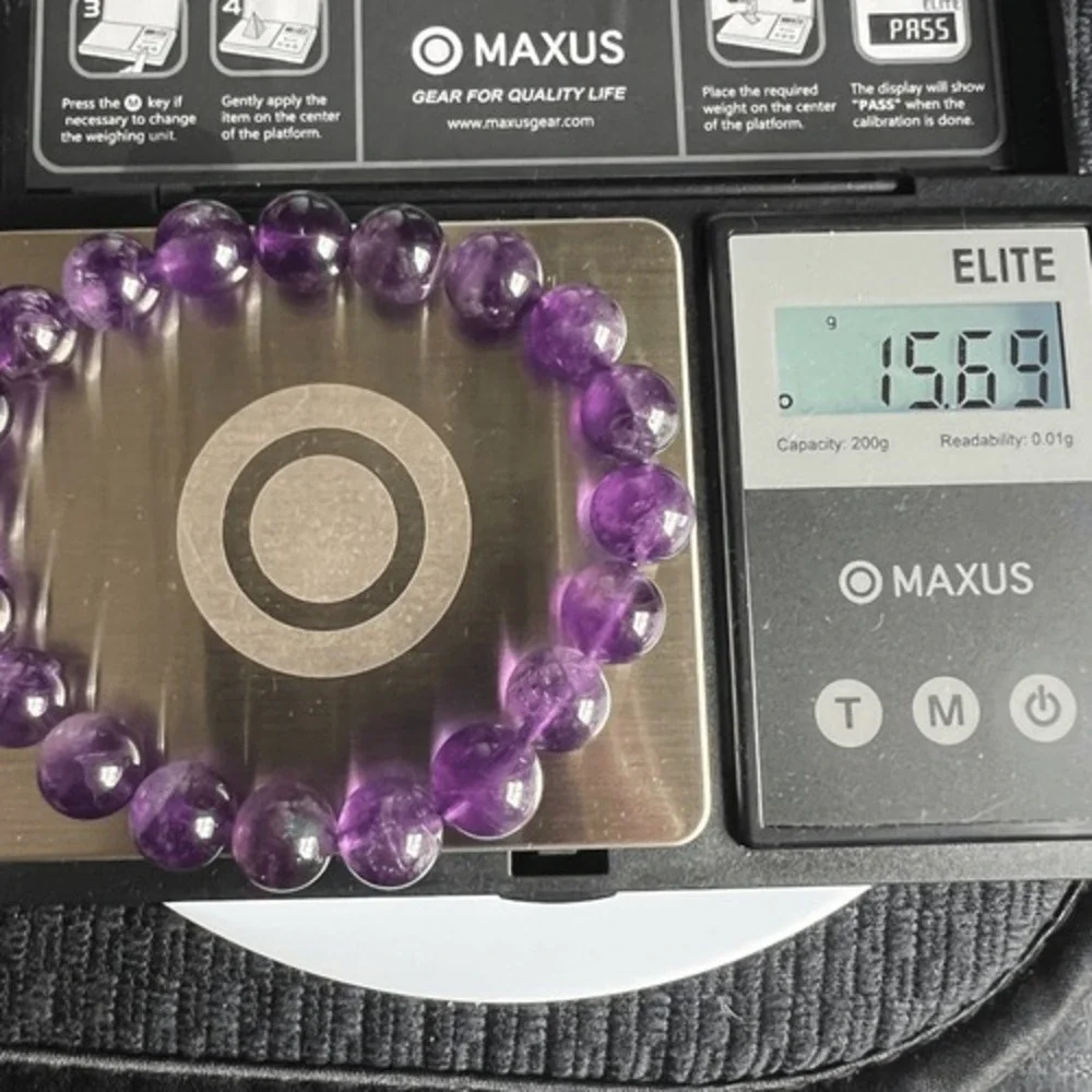 Handmade Amethyst‎ Bead Stretch Bracelet | Healing Energy Spiritual Gift
